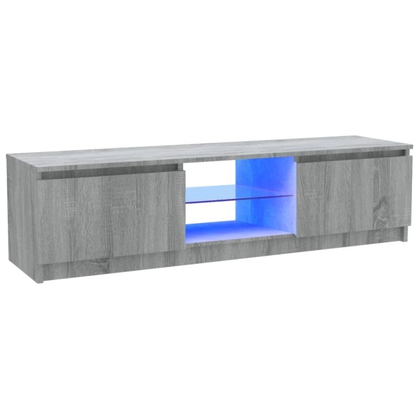 Mueble de TV con luces LED gris Sonoma 120x30x35,5 cm