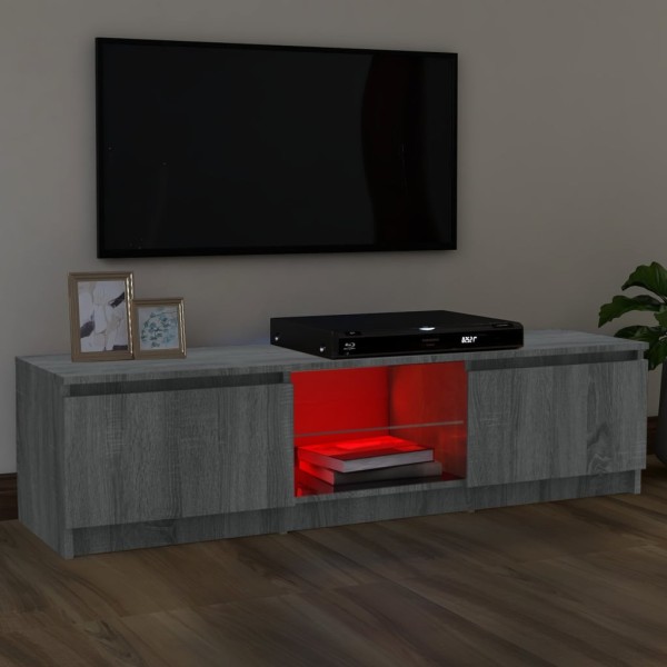 Mueble de TV con luces LED gris Sonoma 120x30x35,5 cm