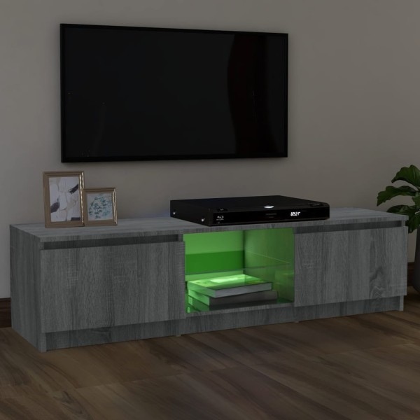 Mueble de TV con luces LED gris Sonoma 120x30x35,5 cm