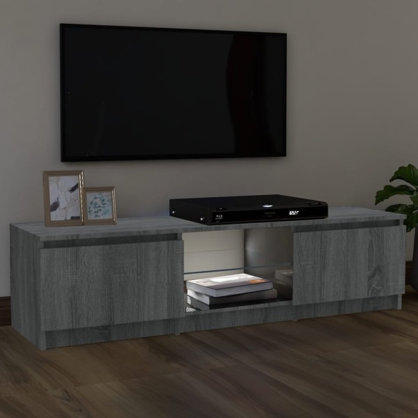 Mueble de TV con luces LED gris Sonoma 120x30x35,5 cm