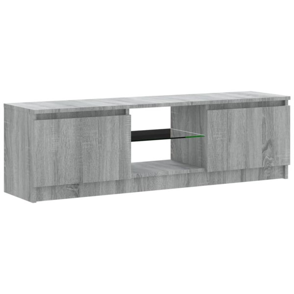 Mueble de TV con luces LED gris Sonoma 120x30x35,5 cm