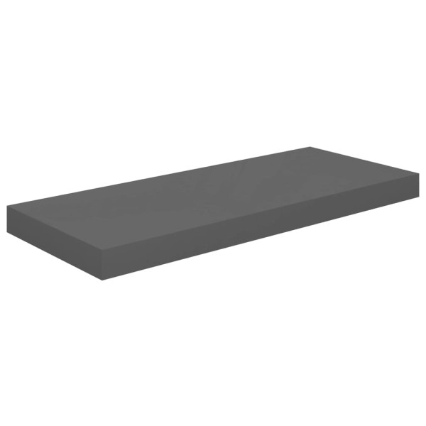 Estantes flotantes de pared 2 uds MDF gris brillo 60x23,5x3,8cm