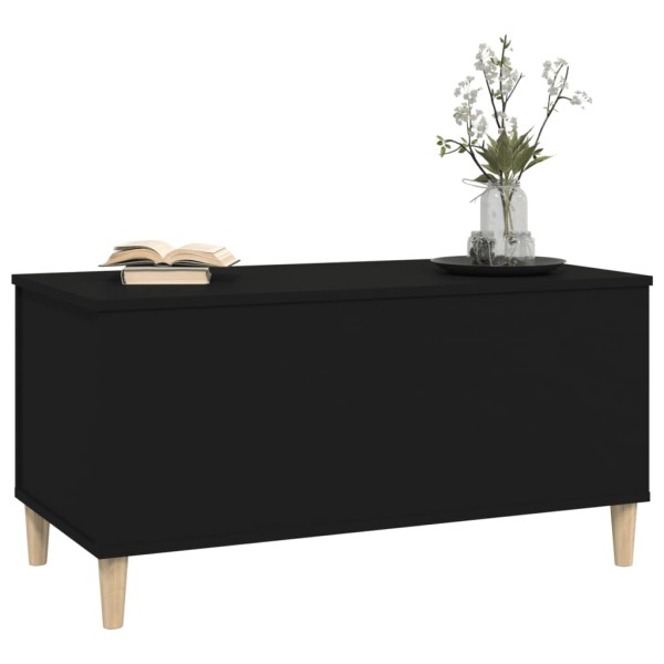 Mesa de centro madera contrachapada negro 90x44,5x45 cm