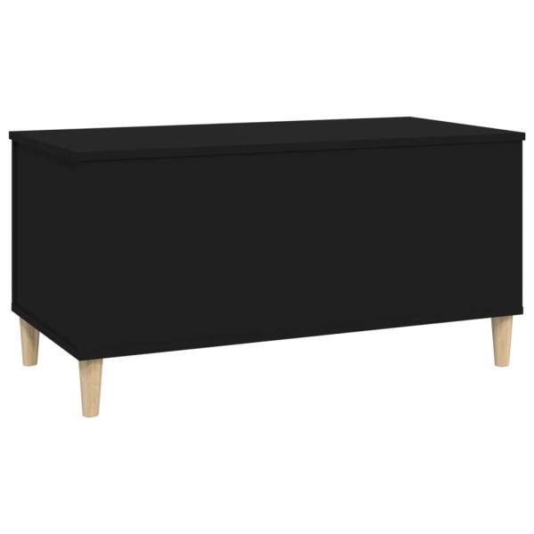 Mesa de centro madera contrachapada negro 90x44,5x45 cm