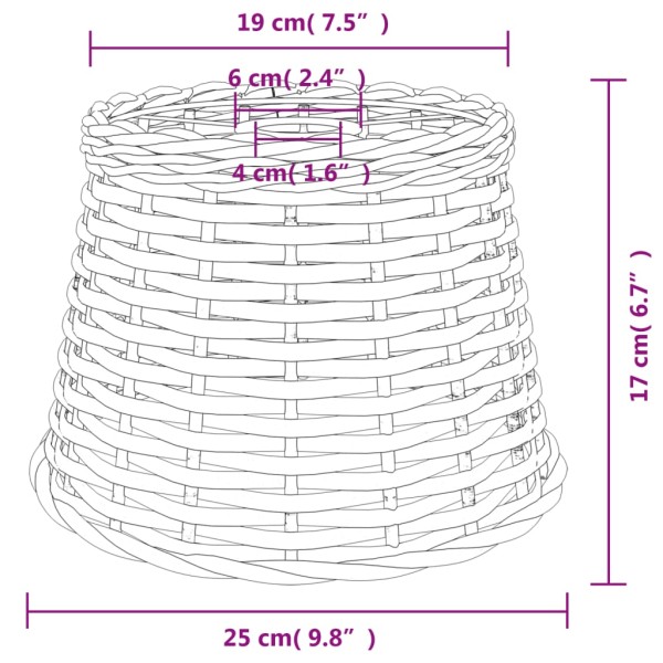 Pantalla para lámpara de techo mimbre marrón Ø25x17 cm