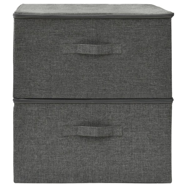 Cajas de almacenaje 2 unidades tela gris antracita 43x34x23 cm