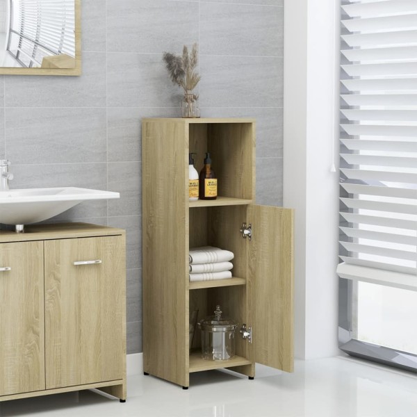 Armario de baño madera contrachapada color roble 30x30x95 cm