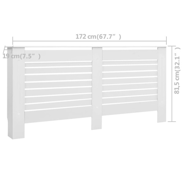 Cubierta para radiador MDF blanco 172x19x81,5 cm