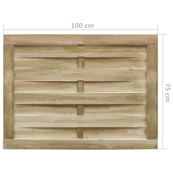 Puerta de jardín madera de pino impregnada verde 100x75 cm