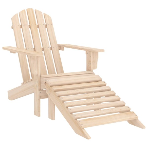 Silla de jardín Adirondack con otomana madera maciza de abeto