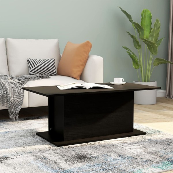 Mesa de centro madera contrachapada negro 102x55,5x40 cm