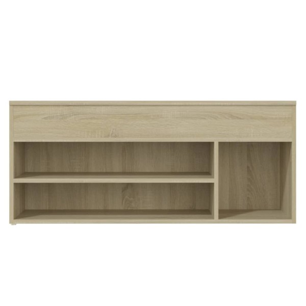 Banco zapatero madera contrachapada roble Sonoma 105x30x45 cm