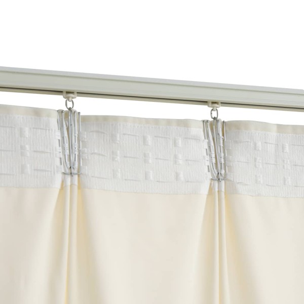 Cortinas opacas con ganchos 2 pzas terciopelo crema 140x245 cm