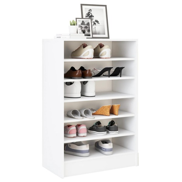 Mueble zapatero de madera contrachapada blanco 60x35x92 cm