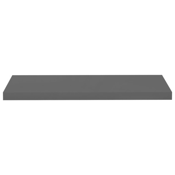 Estante flotante de pared MDF gris brillo 80x23,5x3,8 cm