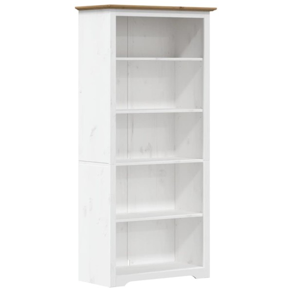 Librería BODO 5 estantes madera maciza pino marrón 80x38x180 cm