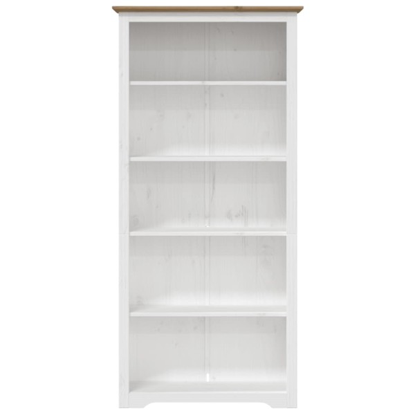 Librería BODO 5 estantes madera maciza pino marrón 80x38x180 cm