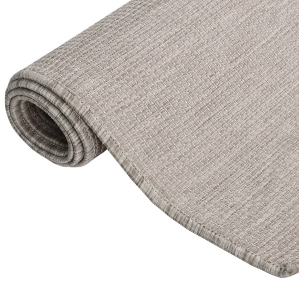 Alfombra de exterior de tejido plano gris taupe 200x280 cm