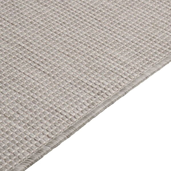 Alfombra de exterior de tejido plano gris taupe 200x280 cm