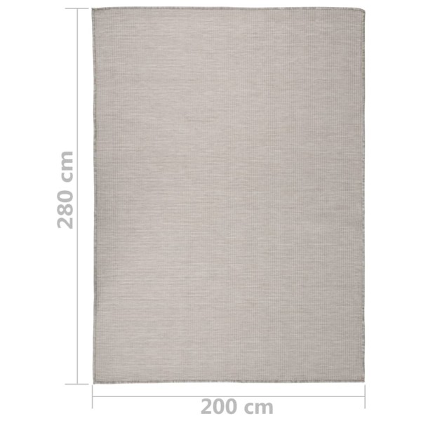 Alfombra de exterior de tejido plano gris taupe 200x280 cm