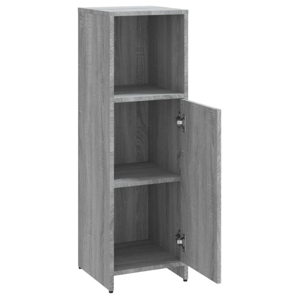 Armario de baño madera contrachapada gris Sonoma 30x30x95 cm