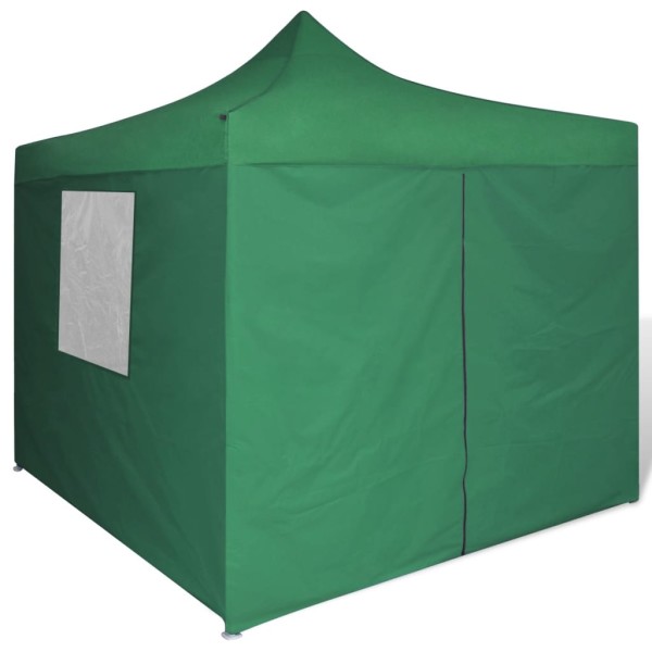 Cenador plegable verde con 4 paredes 3x3 m