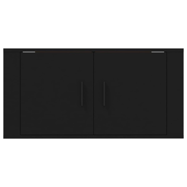 Mueble para TV de pared negro 80x34,5x40 cm