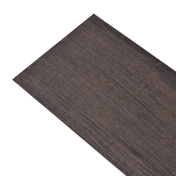 Lamas de suelo de PVC autoadhesivas marrón oscuro 5,02 m² 2 mm