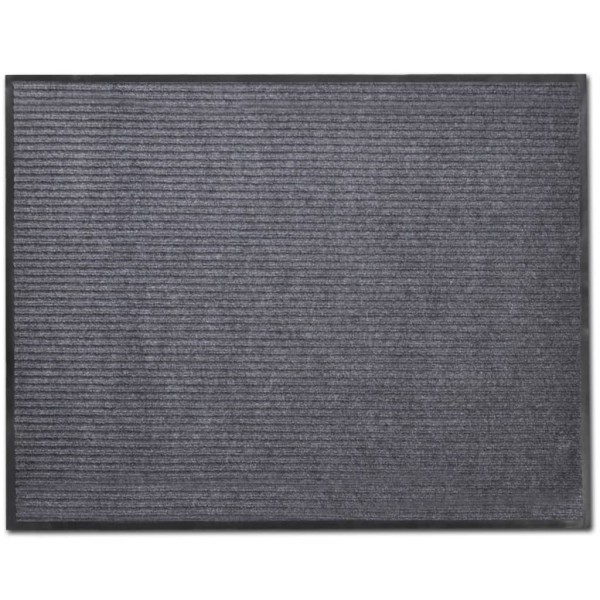 Alfombra de entrada de PVC gris, 90 x 150 cm