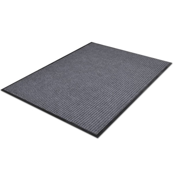 Alfombra de entrada de PVC gris, 90 x 150 cm