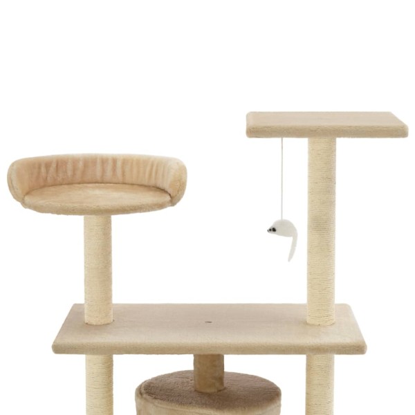 Rascador para gatos con postes rascadores de sisal 95 cm beige