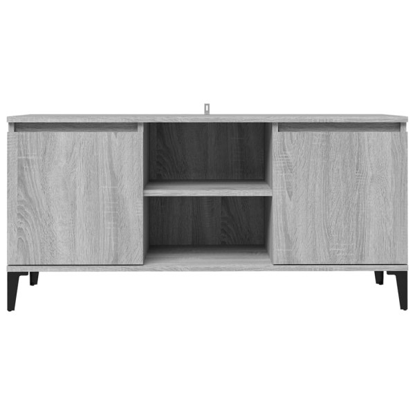 Mueble de TV con patas de metal gris Sonoma 103,5x35x50 cm