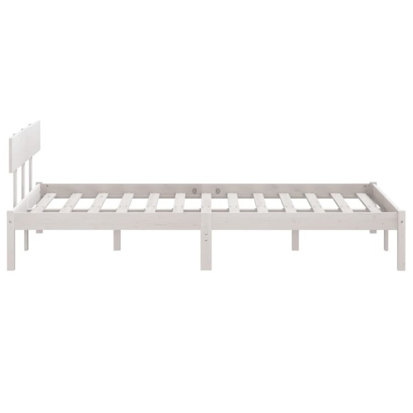 Estructura de cama de madera maciza de pino blanco 140x190 cm