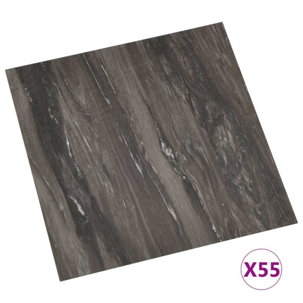 Lamas para suelo autoadhesivas 55 uds PVC 5,11 m² gris oscuro