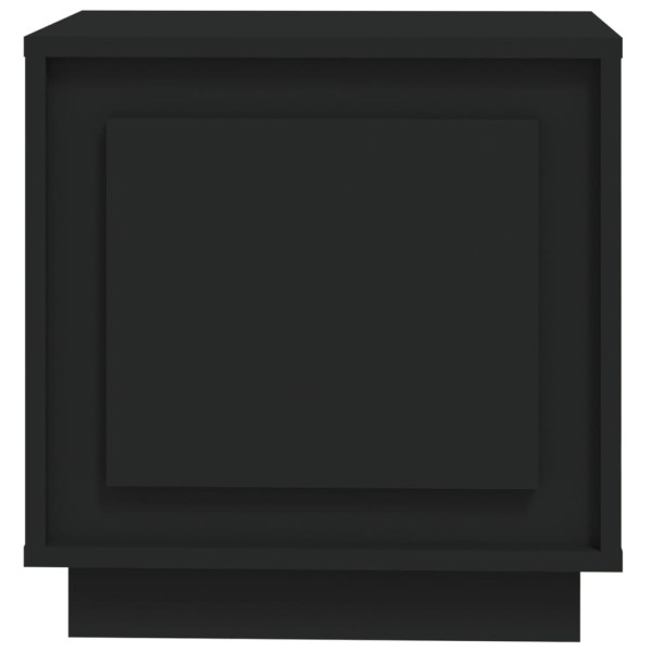 Mesita de noche madera contrachapada negro 44x35x45 cm