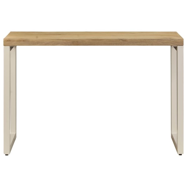 Mesa de comedor de madera maciza de mango y acero 115x55x76 cm