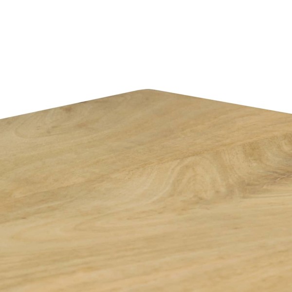 Mesa de comedor de madera maciza de mango y acero 115x55x76 cm