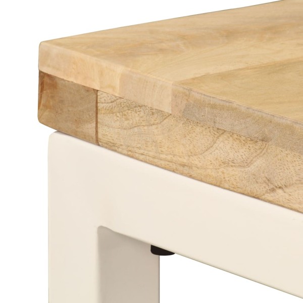 Mesa de comedor de madera maciza de mango y acero 115x55x76 cm