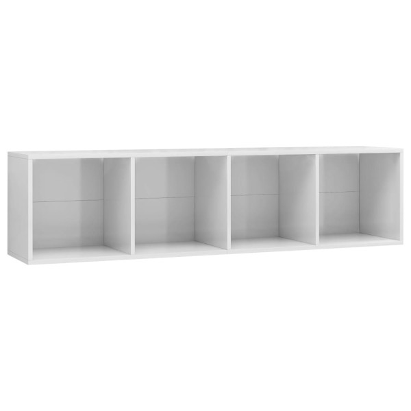 Estantería/mueble de TV blanco brillo 143x30x36 cm