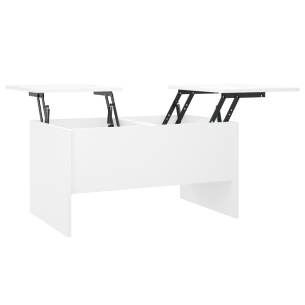 Mesa de centro madera contrachapada blanco 80x50x42,5 cm