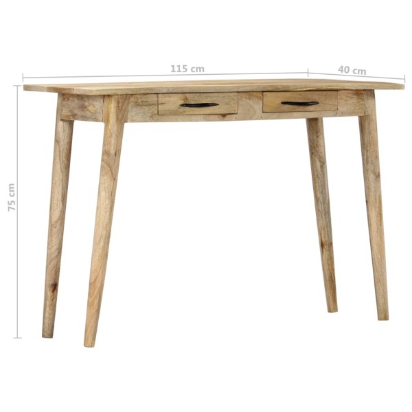 Mesa consola de madera maciza de mango rugosa 115x40x75 cm