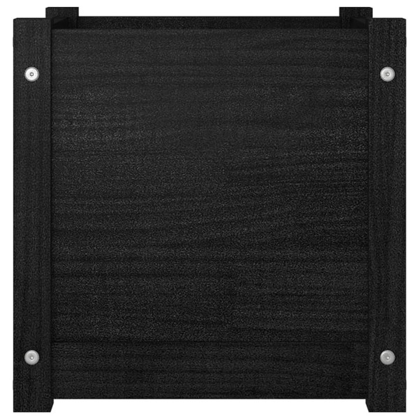 Jardinera de madera maciza de pino negro 40x40x40 cm