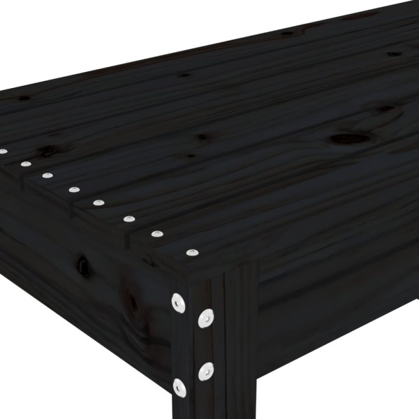 Banco de jardín madera maciza de pino negro 80x38x45 cm