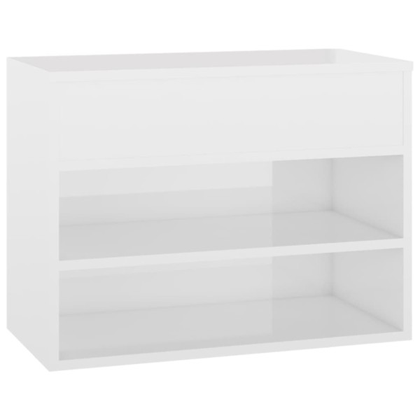 Banco zapatero madera contrachapada blanco brillante 60x30x45cm