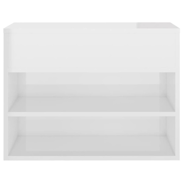 Banco zapatero madera contrachapada blanco brillante 60x30x45cm