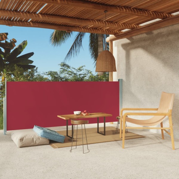 Toldo lateral retráctil de jardín rojo 117x300 cm