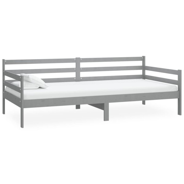 Sofá cama de madera maciza de pino gris 90x200 cm