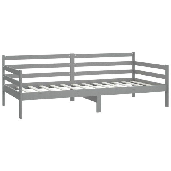 Sofá cama de madera maciza de pino gris 90x200 cm