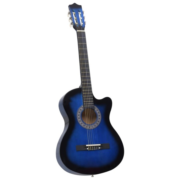 Guitarra Clásica Western Cutaway con 6 cuerdas azul 38"