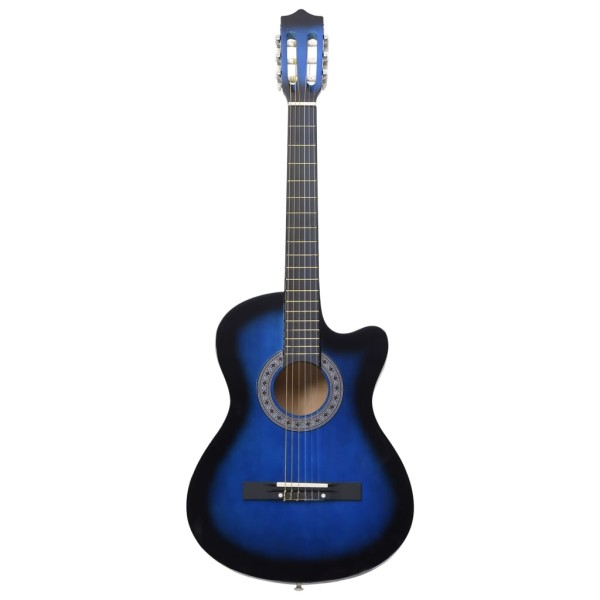 Guitarra Clásica Western Cutaway con 6 cuerdas azul 38"